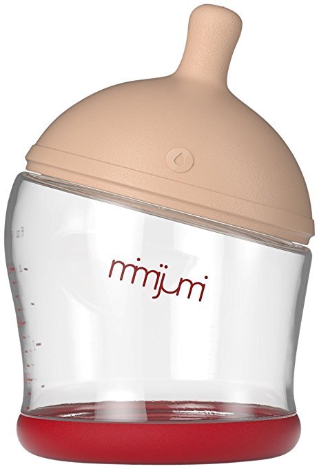 Mimijumi 4盎司仿母乳喂养奶瓶，配慢流速奶嘴