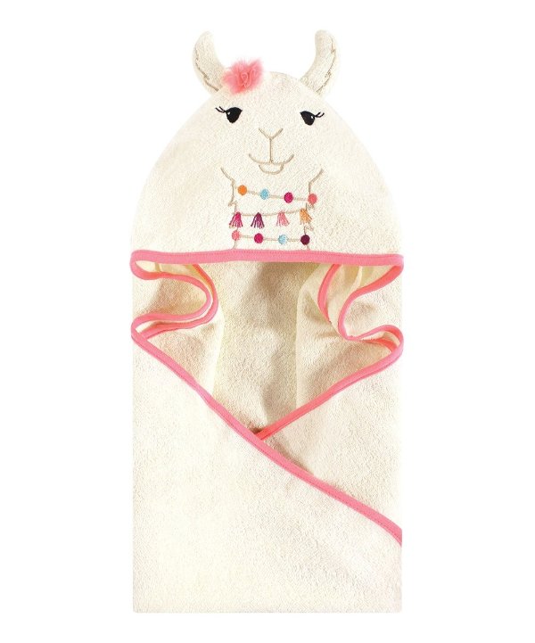 White Llama Hooded Towel