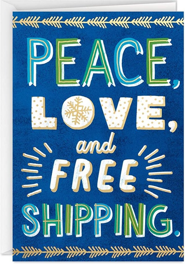 Boxed Holiday Cards, 16 Cards and 17 Envelopes (Peace, Love,