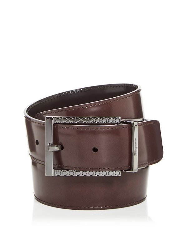 Men's Double Gancini Reversible Leather Belt