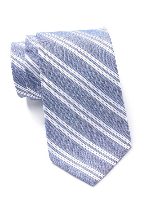 White Wash Denim Stripe Tie
