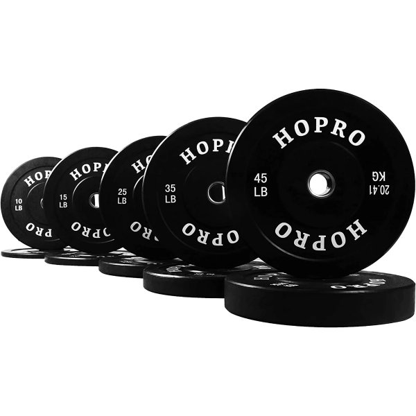 HOPRO Olympic Bumper Plate Weight Plate with Steel Hub