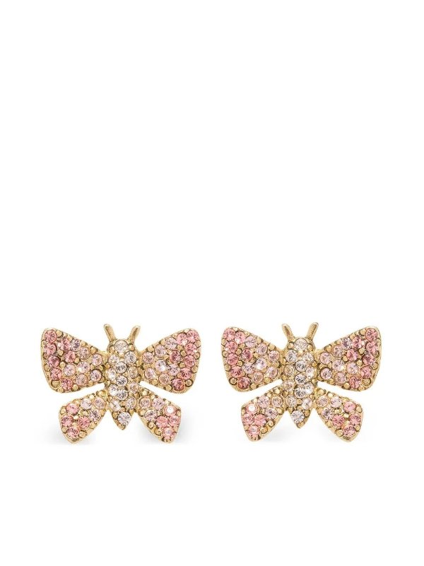 Butterfly crystal-embellished earrings