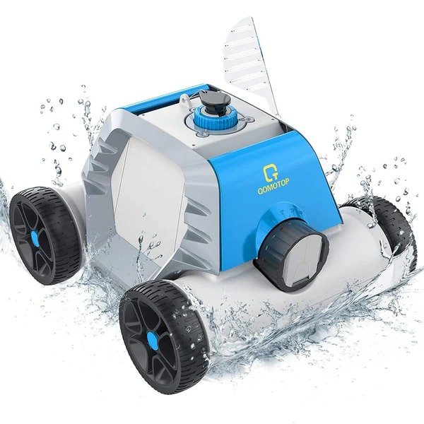 QOMOTOP Cordless Robotic Pool Cleaner 5000mAh battery 60-90min under water running 5-6 hours charging time