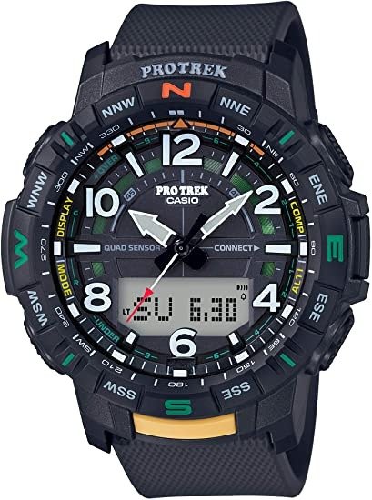 Men's Pro Trek Bluetooth Connected Quartz Sport Watch with Resin Strap, 22.2 (Model: PRT-B50-1CR)
