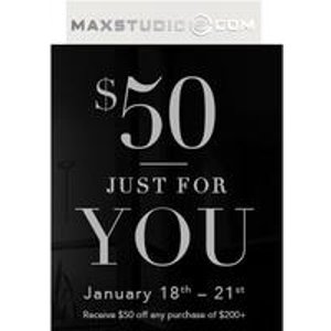 Maxstudio 买$200减$50
