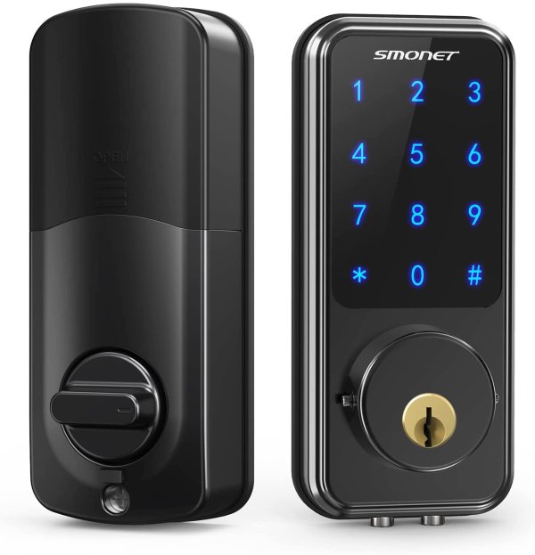 SMONET Touchscreen Keypad Deadbolt,Keyless Door Entry for Exterior Door