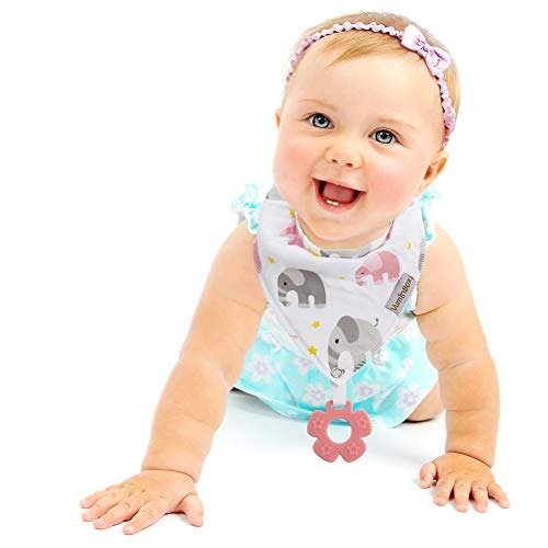 Baby Bandana Drool Bibs 6-Pack and Teething Toys 6-Pack Made with 100% Organic Cotton, Super Absorbent and Soft Unisex (Vuminbox) (6 - Pack Girl)