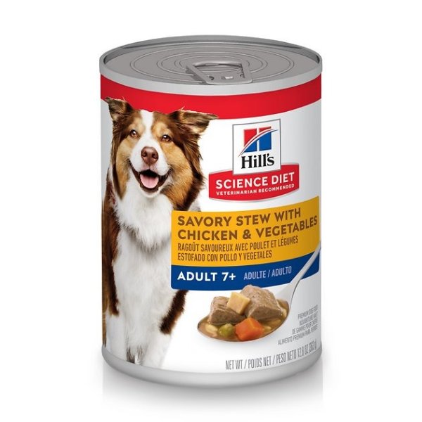 Adult 7+ Savory Stew with Chicken & Vegetables Canned Dog Food, 12.8-oz, case of 12 - Chewy.com