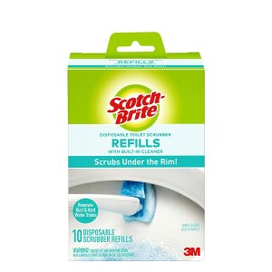Scotch-Brite Disposable Toilet Scrubber Refills, Removes Rust & Hard Water Stains, 10 Disposable Refills