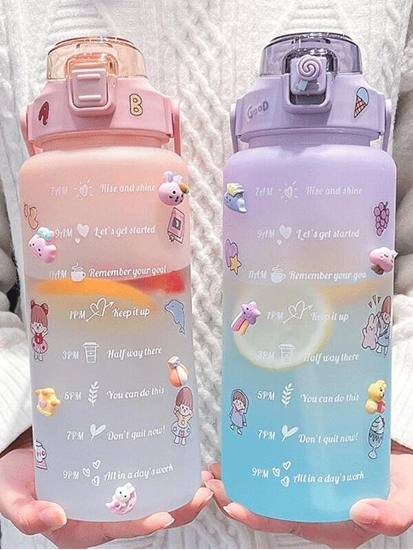 1pc Clear Water Bottle, Modern Glass Portable Water Bottle With