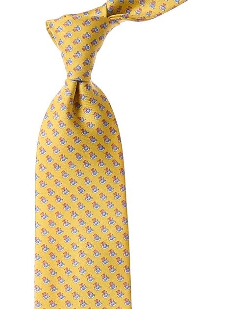 Ferragamo Yellow Ducks Silk Tie