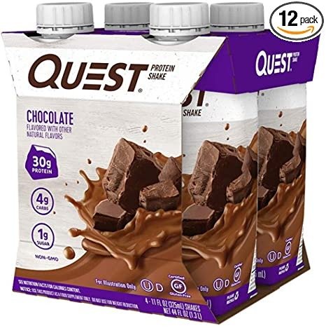 Ready To Drink Chocolate Protein Shake, High Protein, Low Carb, Gluten Free, Keto Friendly, 11 fl oz - Pack of 12