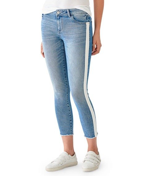 Florence Crop Mid-Rise Skinny with Racer Stripes