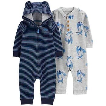 Infant 2-pack Jumpsuit, Blue