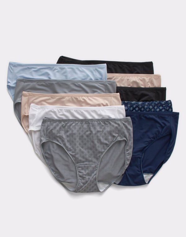 Hanes Hipster 10-Pack Womens Underwear Cool Comfort Microfiber  Breathable sz 5-9 29.00