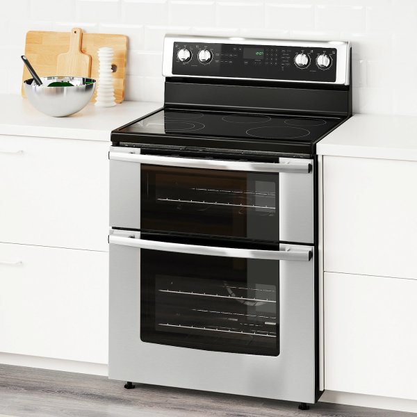 BETRODD Double oven range/ceramic cooktop - Stainless steel - IKEA