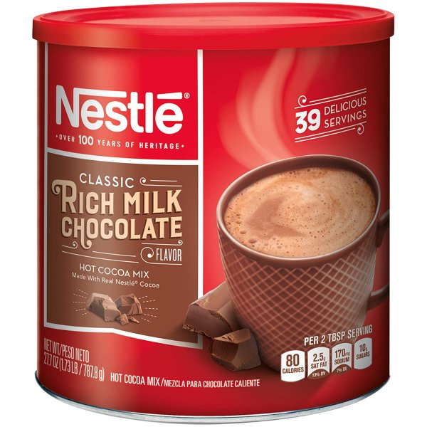 Hot Cocoa Mix, Rich Milk Chocolate (39 Servings), 27.7-Ounce Canisters (Pack of 3)