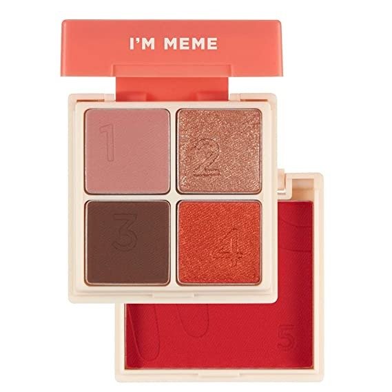 I'M Multi Cube | Mini Multi Palette with 4 Eyeshadows and 1 Blush | 002 All About Apple Red | K-beauty