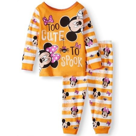 Halloween Glow-in-the-Dark Cotton Tight Fit Pajamas, 2-piece Set (Baby Girls)
