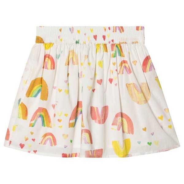 White Watercolour Rainbow Print Skirt | AlexandAlexa