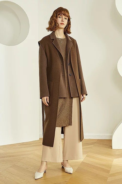 FANSILANEN | Olive Splittable Wool Coat