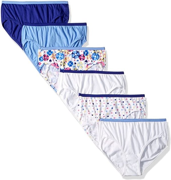 Girls' Cotton Low-Rise Brief 6-Pack