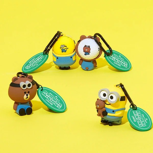 with MINIONS BROWN Silicone Golf Ball Pouch