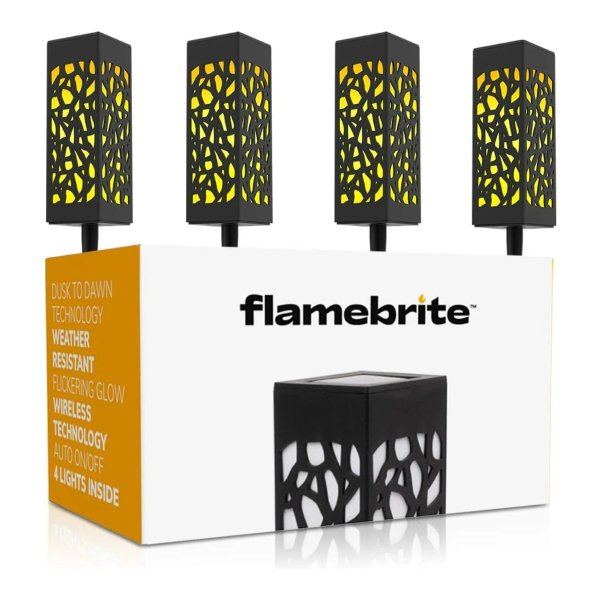 Flamebrite Outdoor Pathway Solar Lights (4 Lights)