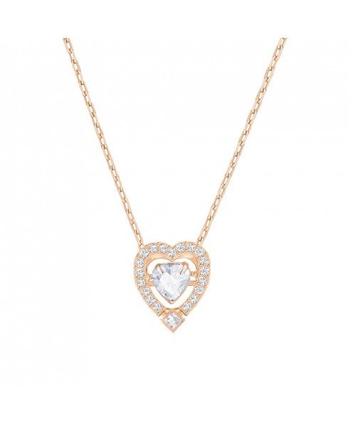 Sparkling Dance Heart Necklace - Rose Gold