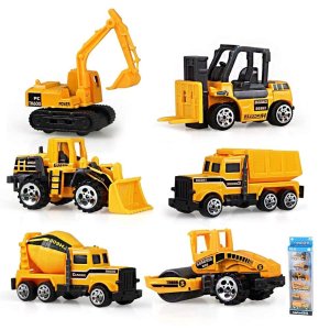 Gimilife Play Vehicles, 6 Set Toy Construction Vehicles