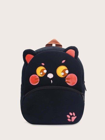 Kids Cartoon Cat Design Fuzzy Backpack