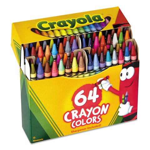 Crayola64 Count Crayons With Built-In Sharpener