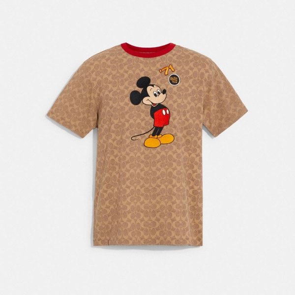 Disney X Coach Mickey Mouse Signature T Shirt In Organic Cotton