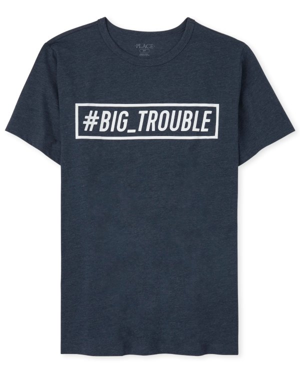 Mens Dad And Me Short Sleeve 'Hashtag Trouble' Graphic Tee