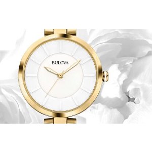 Bulova Dress White Dial Gold-tone Ladies Watch 97L142