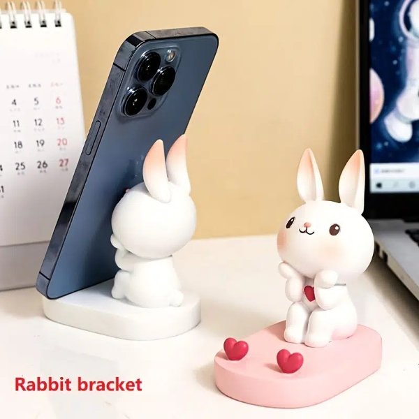 1pc Cartoon Rabbit Desktop Ornament Creative Mobile Phone Stand Desktop Phone Holder Tablet Bracket Birthday Gift | Discounts For Everyone | Temu