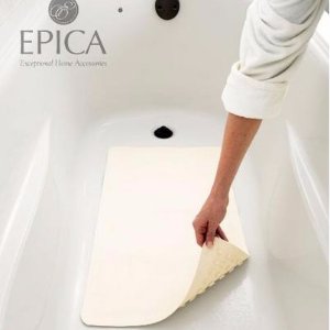 Epica Anti-Slip Machine Washable Anti-Bacterial Bath Mat 16" x 28" Natural Rubber
