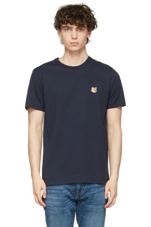 Navy Fox Head Patch T-Shirt