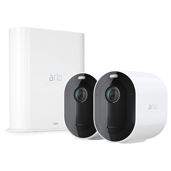 Arlo Pro 3 2摄+Hub 2K HDR 夜视 双向通话 警报 Alexa