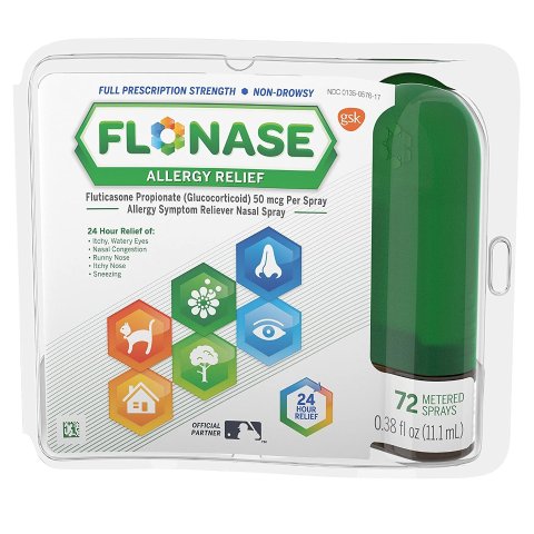 Flonase Allergy Relief Nasal Spray 72 Sprays, 0.38 Fl Oz