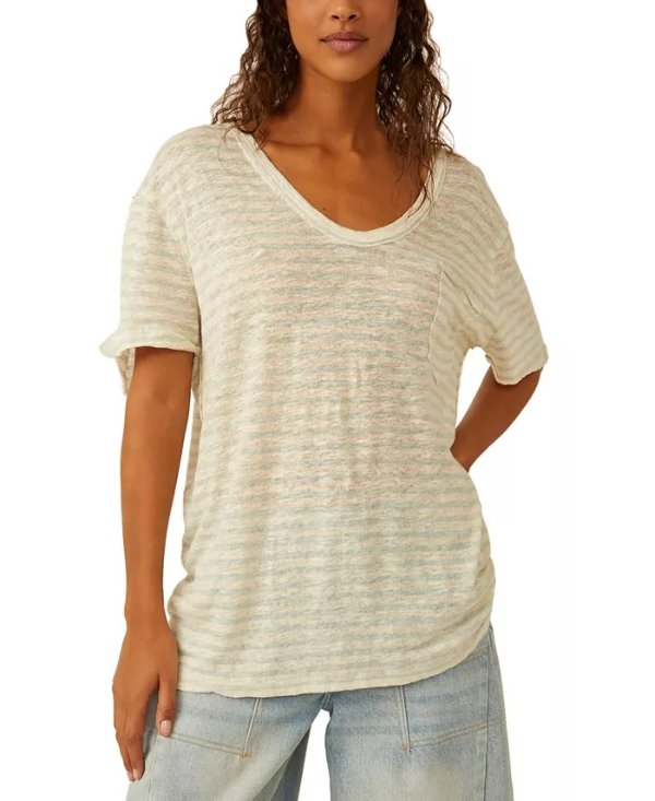 Women's All I Need Striped Short-Sleeve T-Shirt
