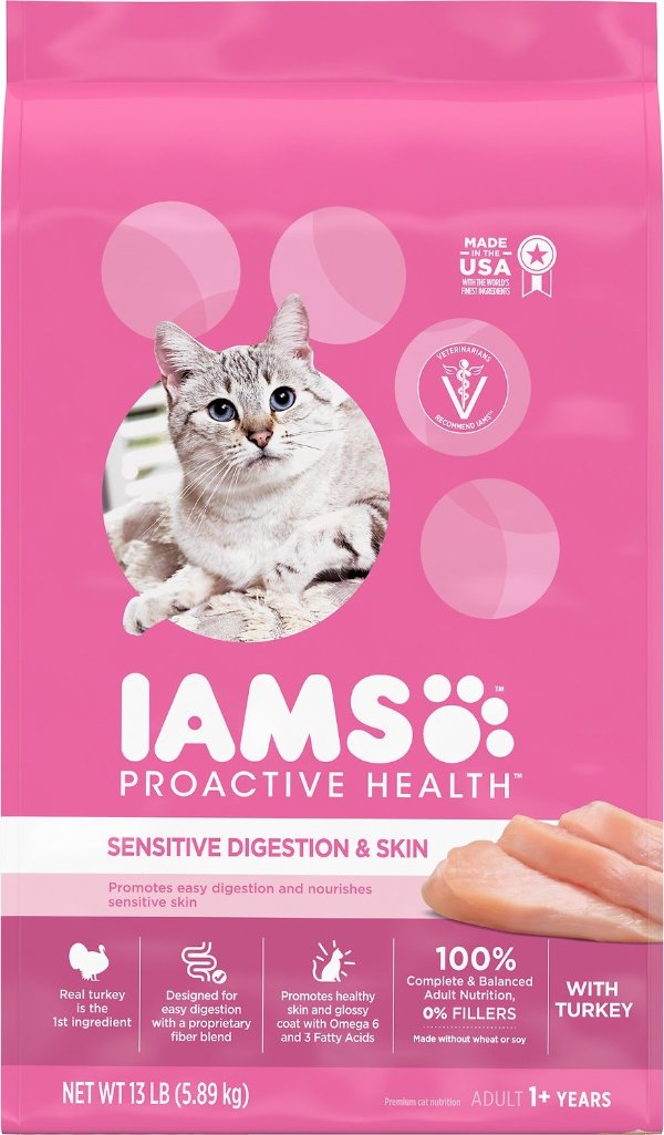 Proactive Health Sensitive Digestion & Skin Turkey Dry Cat Food, 13-lb bag - Chewy.com