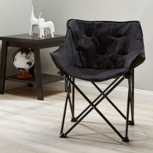 Mainstays Collapsible Square Chair Black Microsuede 14 99