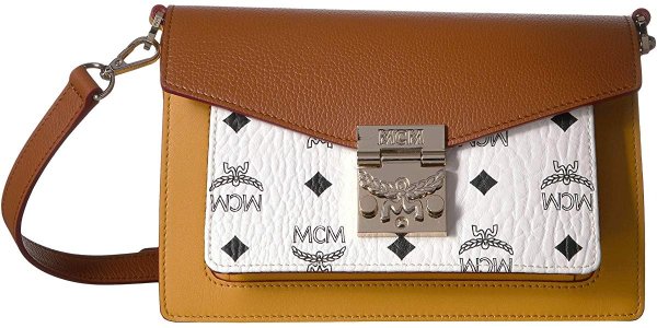 MCM Patricia Visetos Leather Block Crossbody Small | The Style Room, powered by Zappos