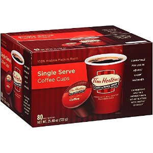 Tim Horton's Single Serve Coffee Cups, Premium Roast, 80 Count