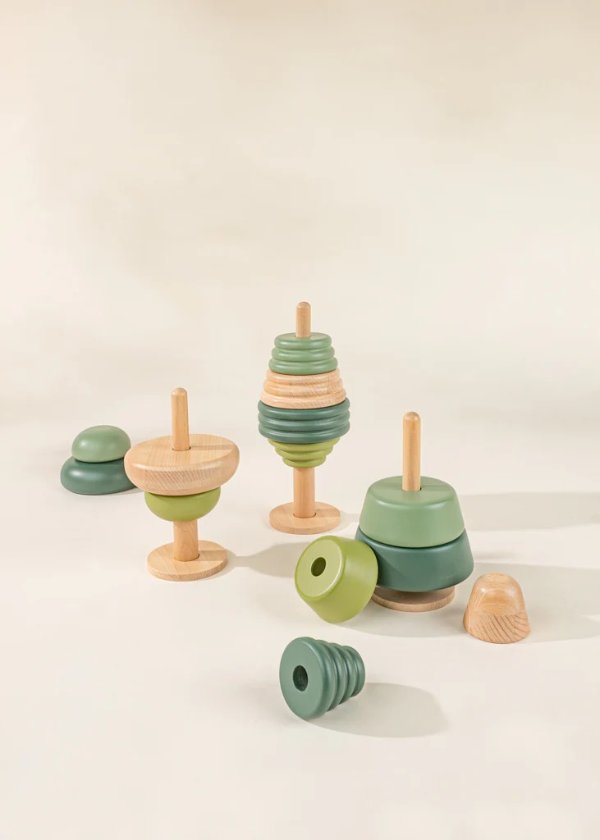 Set of 3 Wooden Stackable Tree Toy