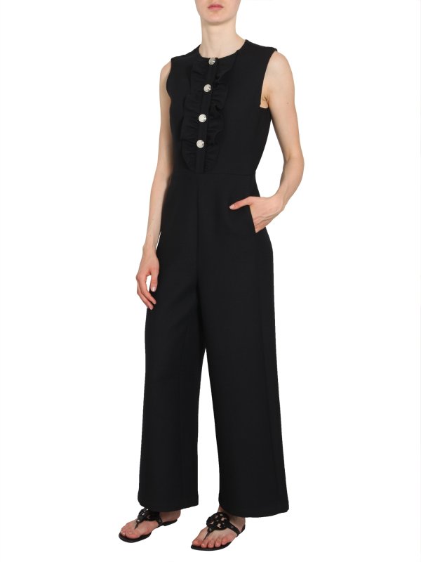 OVERALLS IN GABARDINE WITH RUCHES