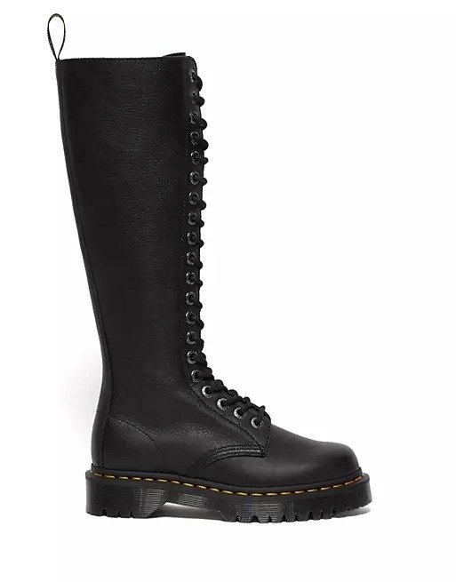 1B60 Bex high leg lace up boot in black