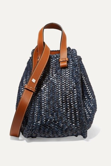 Hammock small woven leather tote